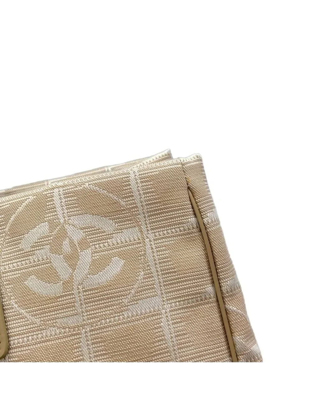 Chanel Tote New Travel Line MM Beige White Leather